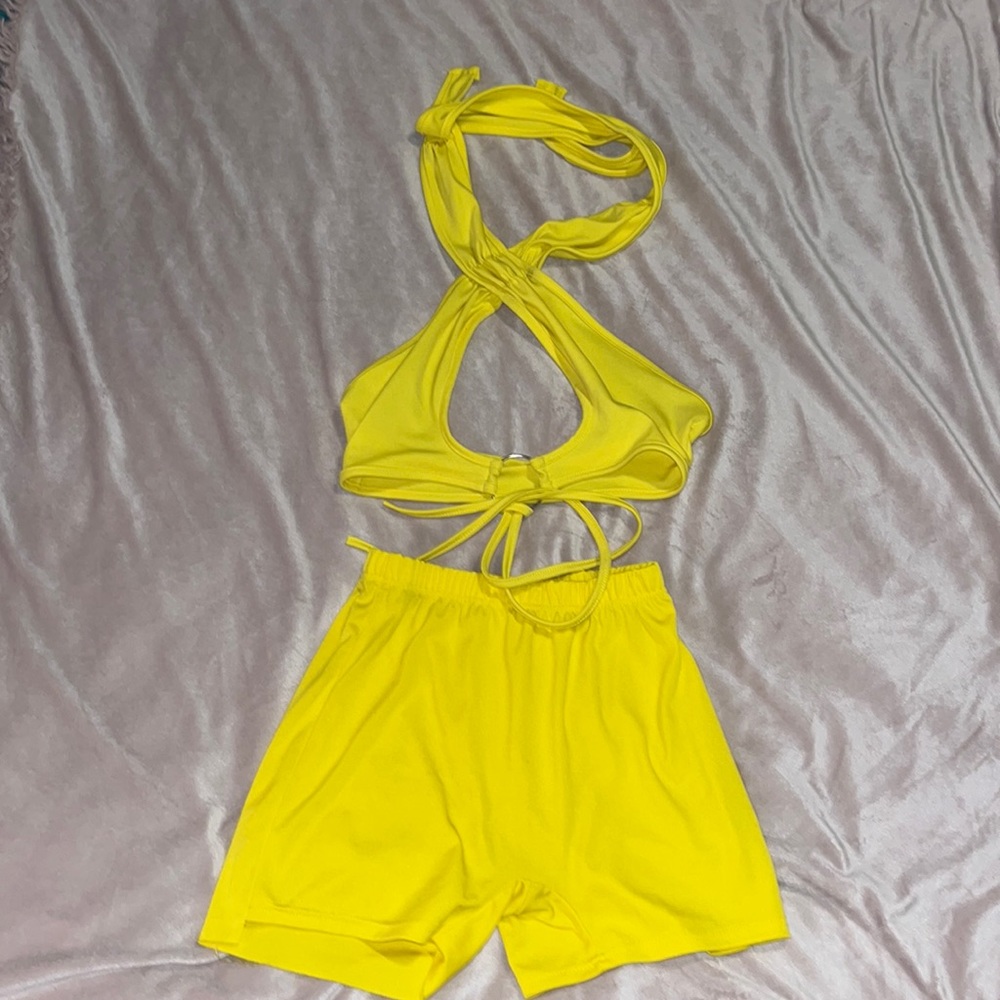 Sexy crop top and shorts set